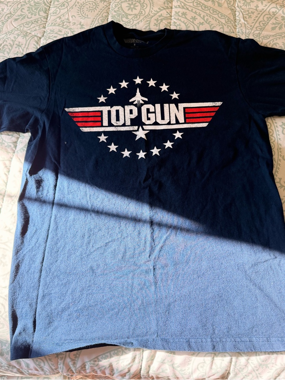 Top Gun Navy Graphic Logo Tee - Red & White Accents